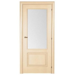Дверное полотно Mario Rioli Domenica 511 шпон Орех нуга правое с петлями и сантехническим замком латунь