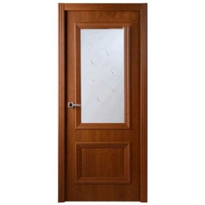 Дверное полотно Belwooddoors Франческо Орех грецкий со стеклом Мателюкс со стразами