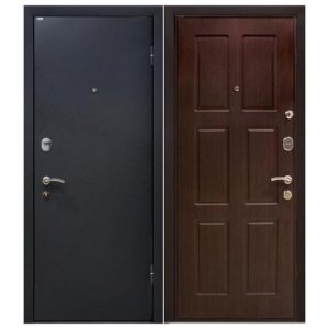 Дверь входная металлическая МеталЮр М21 860х2060 мм правая металл Черный бархат и МДФ 6 мм Венге