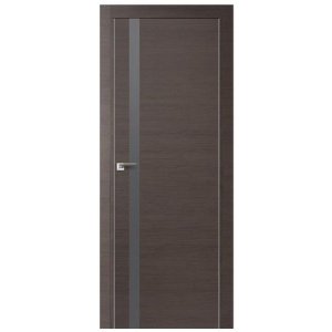 Дверное полотно Profil Doors 6Z экошпон Грей кроскут стекло матовое серебро с врезкой под магнитный замок и скрытые петли