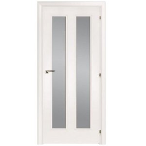 Дверное полотно Mario Rioli Saluto 202v CPL Белый левое с петлями и сантехническим замком хром