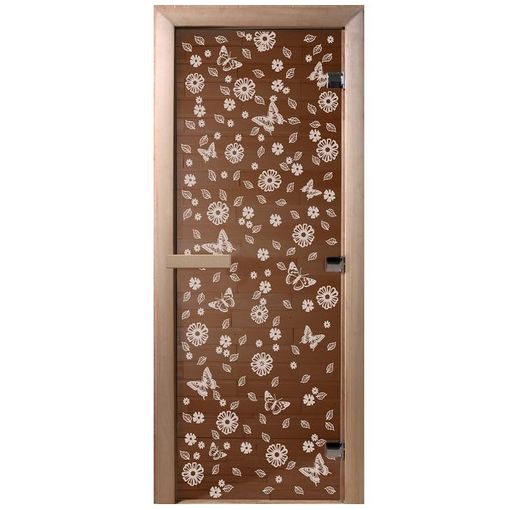 Дверь для бани Doorwood DW00072 800х2000 мм бронза Весна цветы