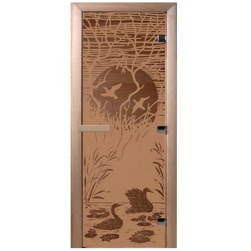 Дверь для бани Doorwood DW00951 700х1900 мм бронза матовая Лебединое озеро