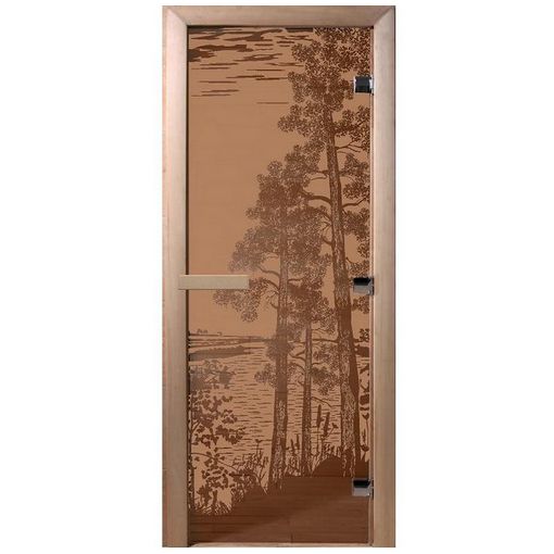 Дверь для бани Doorwood DW01271 700х1900 мм бронза матовая Рассвет