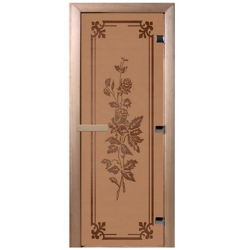 Дверь для бани Doorwood DW01285 700х1900 мм бронза матовая Розы
