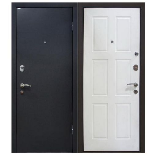 Дверь входная металлическая МеталЮр М21 960х2060 мм левая металл Черный бархат и МДФ 6 мм Белая