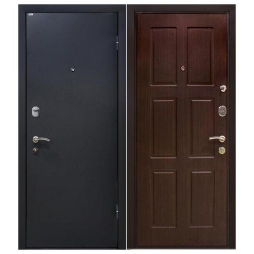 Дверь входная металлическая МеталЮр М21 960х2060 мм правая металл Черный бархат и МДФ 6 мм Венге