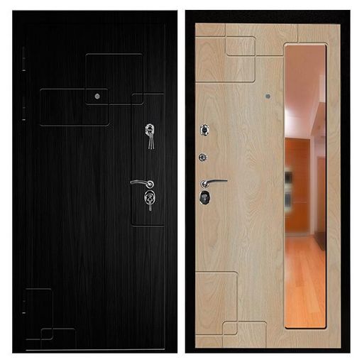 Дверь входная металлическая Промет С4 Дипломат Черный Муар 980x2060 мм левая с зеркалом
