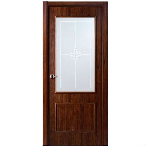Дверное полотно Belwooddoors Палермо Орех шате со стеклом Мателюкс