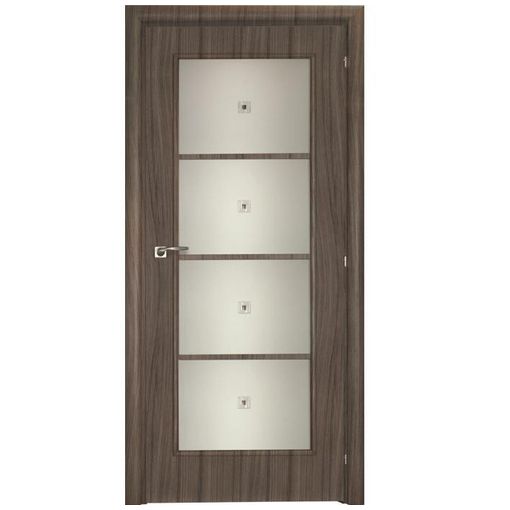 Дверное полотно Mario Rioli Saluto 204lf CPL Серый палисандр правое с петлями и сантехническим замком хром