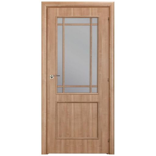 Дверное полотно Mario Rioli Saluto 219l CPL Орех правое с петлями и сантехническим замком латунь