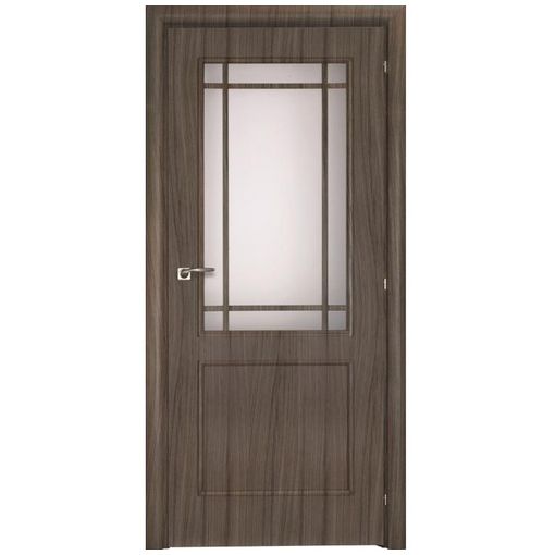Дверное полотно Mario Rioli Saluto 219l CPL Серый палисандр левое с петлями и сантехническим замком хром