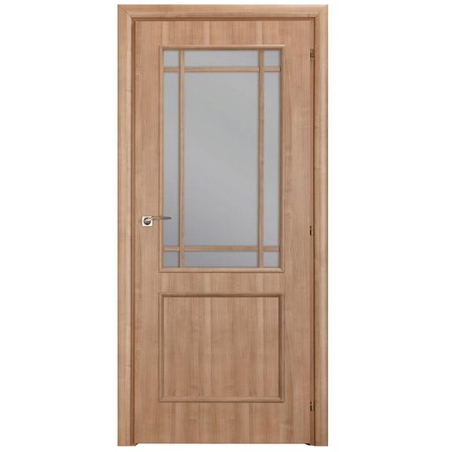 Дверное полотно Mario Rioli Saluto 219l CPL Зимняя вишня правое с петлями и сантехническим замком хром
