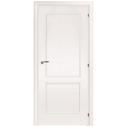 Дверное полотно Mario Rioli Saluto 220 CPL Белый левое с петлями и сантехническим замком хром