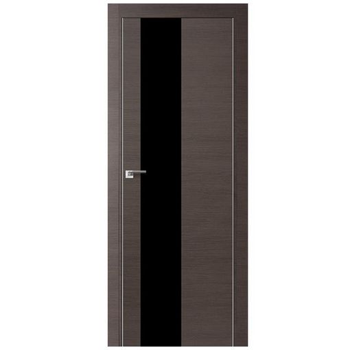 Дверное полотно Profil Doors 5Z экошпон Грей кроскут стекло черное с врезкой под магнитный замок и скрытые петли