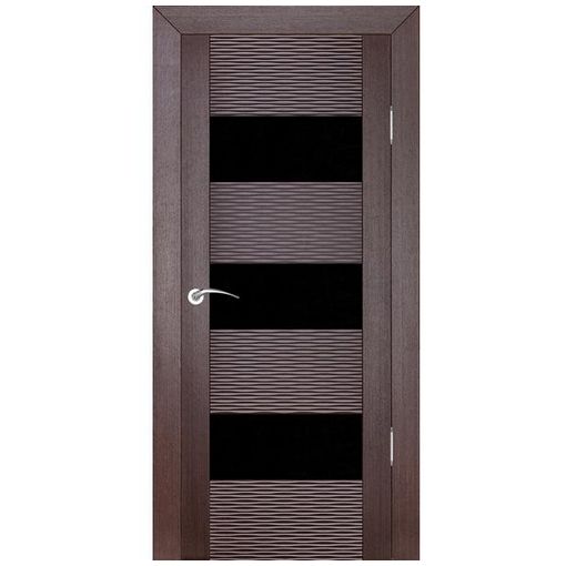 Дверное полотно Zadoor D3 шпон Бриз Венге стекло черное