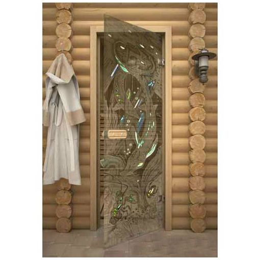 Стеклянная дверь с фьюзингом Акма Осетры 690х1890мм