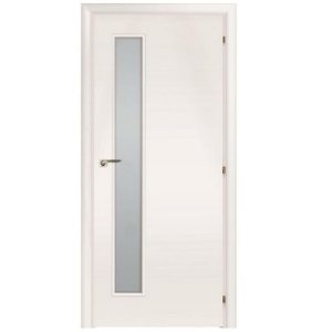 Дверное полотно Mario Rioli Saluto 201 CPL Белый правое с петлями и сантехническим замком хром