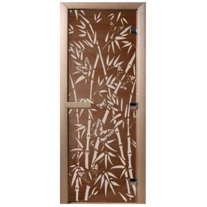 Дверь для бани Doorwood DW00055 700х1900 мм бронза Бамбук и бабочки