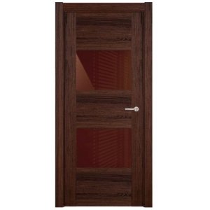 Дверное полотно Status Versia 221 Орех стекло лакобель коричневое