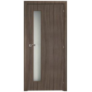 Дверное полотно Mario Rioli Saluto 201 CPL Серый палисандр правое с петлями и сантехническим замком хром