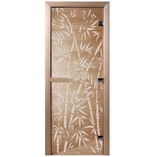 Дверь для бани Doorwood DW00961 700х1900 мм прозрачная Бамбук и бабочки