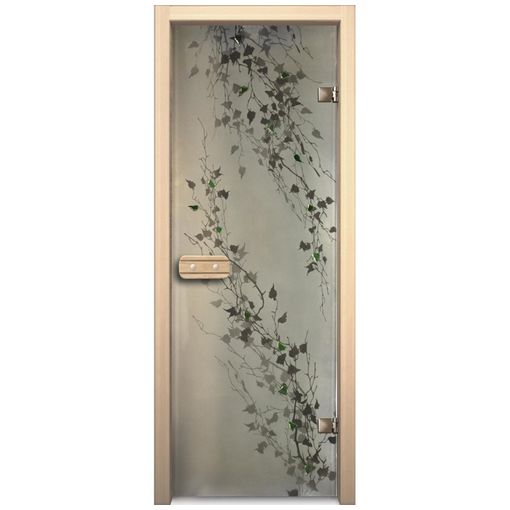 Дверь для бани стеклянная Акма Березка с фьюзингом 690х1890 мм