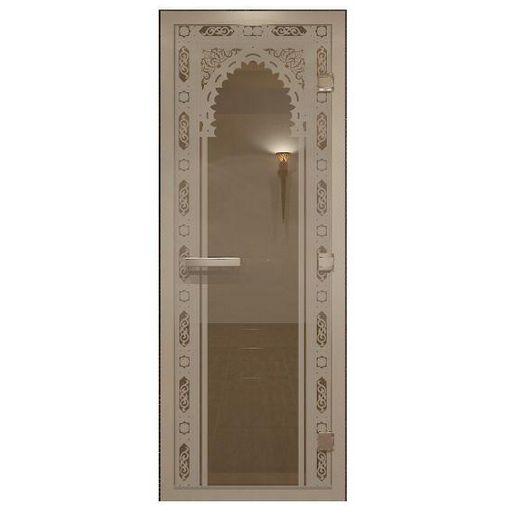 Дверь для хамама Doorwood Alum DW00468 700х1900 мм бронза Восточная арка
