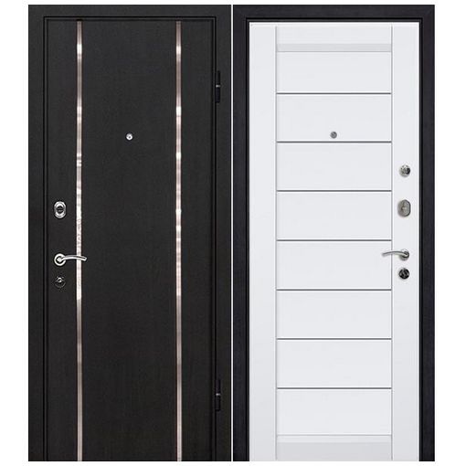 Дверь входная металлическая МеталЮр М8 960х2050 мм левая МДФ 12 мм Черный бархат и МДФ 18 мм 71u Аляска