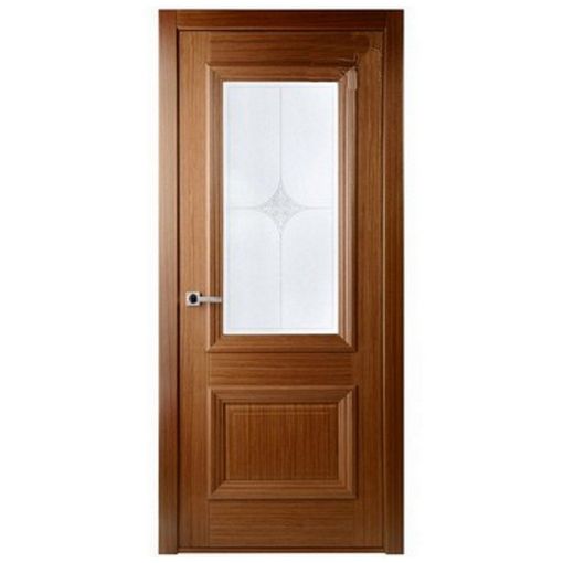 Дверное полотно Belwooddoors Франческо Шпон Орех со стеклом мателюкс