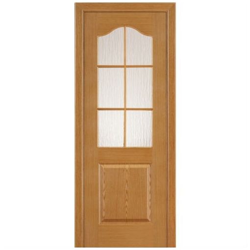 Дверное полотно Belwooddoors Капричеза со стеклом и деревянной рамкой шпон Дуб