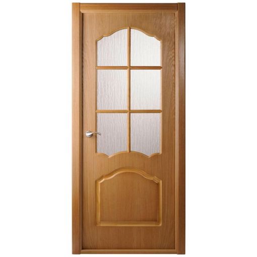 Дверное полотно Belwooddoors Каролина остекленное с деревянной раскладкой шпон Дуб