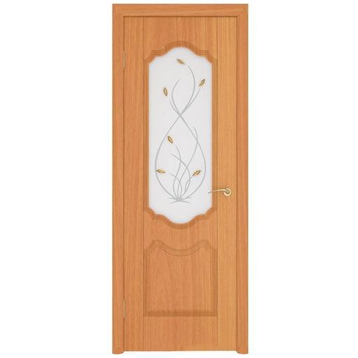 Дверное полотно Мариам Орхидея ПВХ Миланский орех остекленное