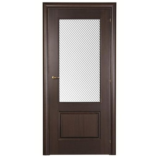 Дверное полотно Mario Rioli Domenica 511 шпон Орех махагон левое с петлями и сантехническим замком латунь