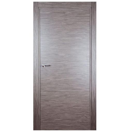 Дверное полотно Mario Rioli Linea 100 шпон дуб серый правое со скрытыми петлями и сантехническим замком хром