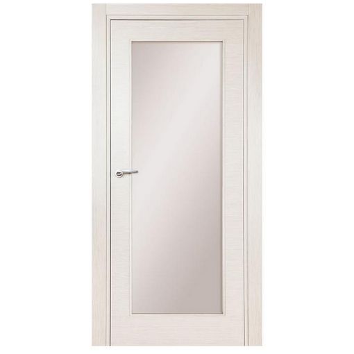 Дверное полотно Mario Rioli Linea 101 шпон дуб палевый правое с карточными петлями и сантехническим замком хром
