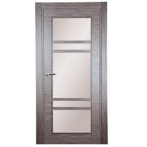 Дверное полотно Mario Rioli Linea 405L шпон дуб серый левое с карточными петлями и сантехническим замком хром