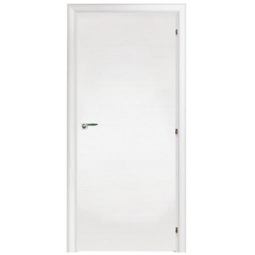 Дверное полотно Mario Rioli Saluto 200 CPL Белый правое с петлями и сантехническим замком хром