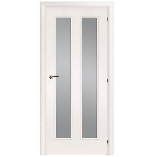 Дверное полотно Mario Rioli Saluto 202v CPL Белый правое с петлями и сантехническим замком хром