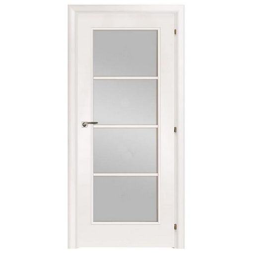 Дверное полотно Mario Rioli Saluto 204l CPL Белый левое с петлями и сантехническим замком хром