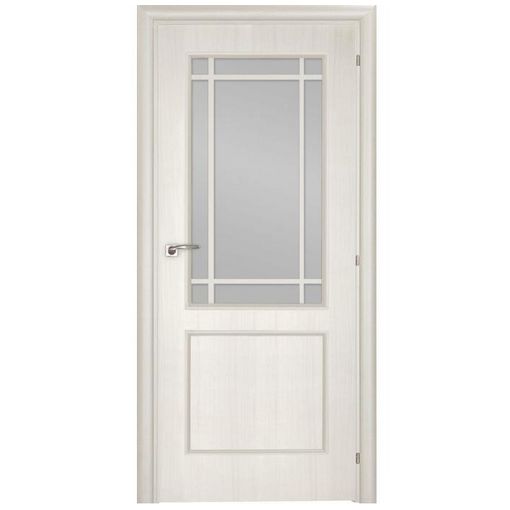 Дверное полотно Mario Rioli Saluto 219l CPL Белый палисандр левое с петлями и сантехническим замком хром