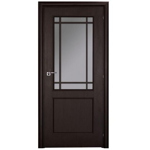 Дверное полотно Mario Rioli Saluto 219l CPL Венге левое с петлями и сантехническим замком хром