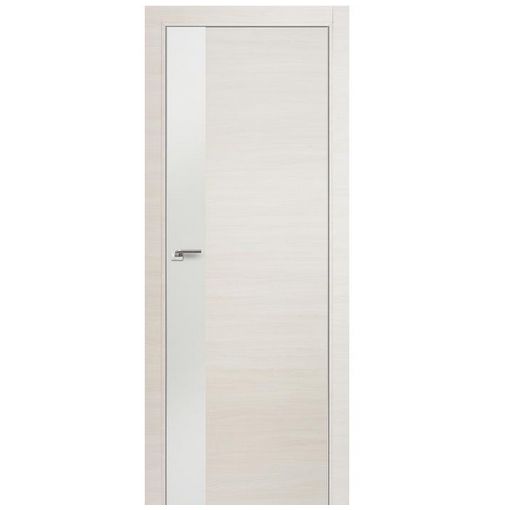 Дверное полотно Profil Doors 14Z экошпон Эшвайт кроскут стекло белое с врезкой под магнитный замок и скрытые петли