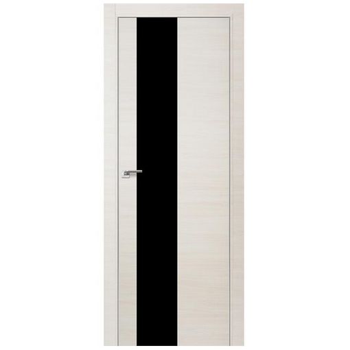 Дверное полотно Profil Doors 5Z экошпон Эшвайт кроскут стекло черное с врезкой под магнитный замок и скрытые петли