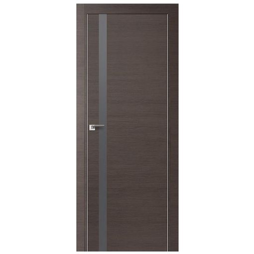 Дверное полотно Profil Doors 6Z экошпон Грей кроскут стекло матовое серебро с врезкой под магнитный замок и скрытые петли