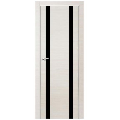 Дверное полотно Profil Doors 9Z экошпон Эшвайт кроскут стекло черное с врезкой под магнитный замок и скрытые петли