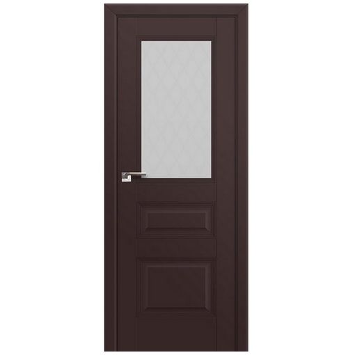 Дверное полотно ProfilDoors 67u экошпон Темно-коричневый стекло ромб