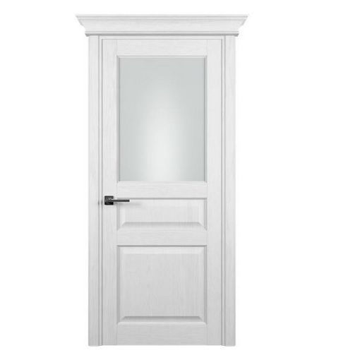 Дверное полотно Status Classic 532 Дуб белый стекло белый сатин