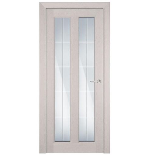 Дверное полотно Status Fusion 612 Дуб белый стекло сатин с гравировкой