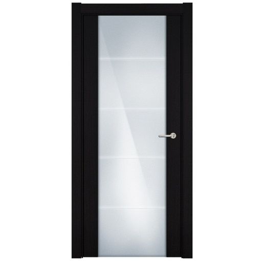 Дверное полотно Status Versia 222 Дуб черный стекло каленое с гравировкой